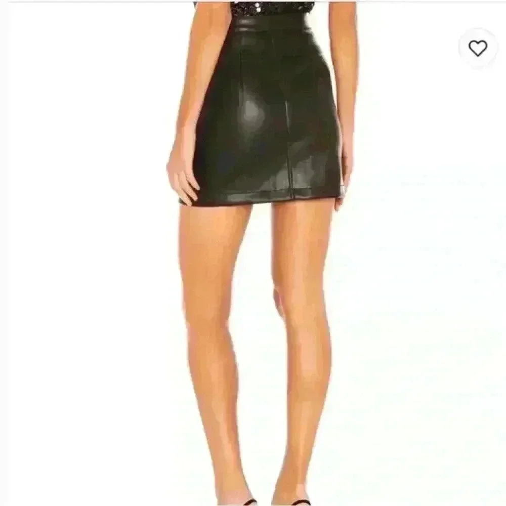 Revolve NBD Faux Leather Zip-Up Mini Skirt - Picture 3 of 8